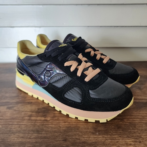 SAUCONY Women's SHADOW ORIGINAL in Black Yellow S60591-1 Size US 8 - Picture 5 of 6